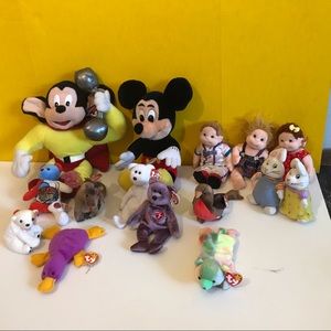 Lot of 15 Plush Plushies Beanie Babies 1993+